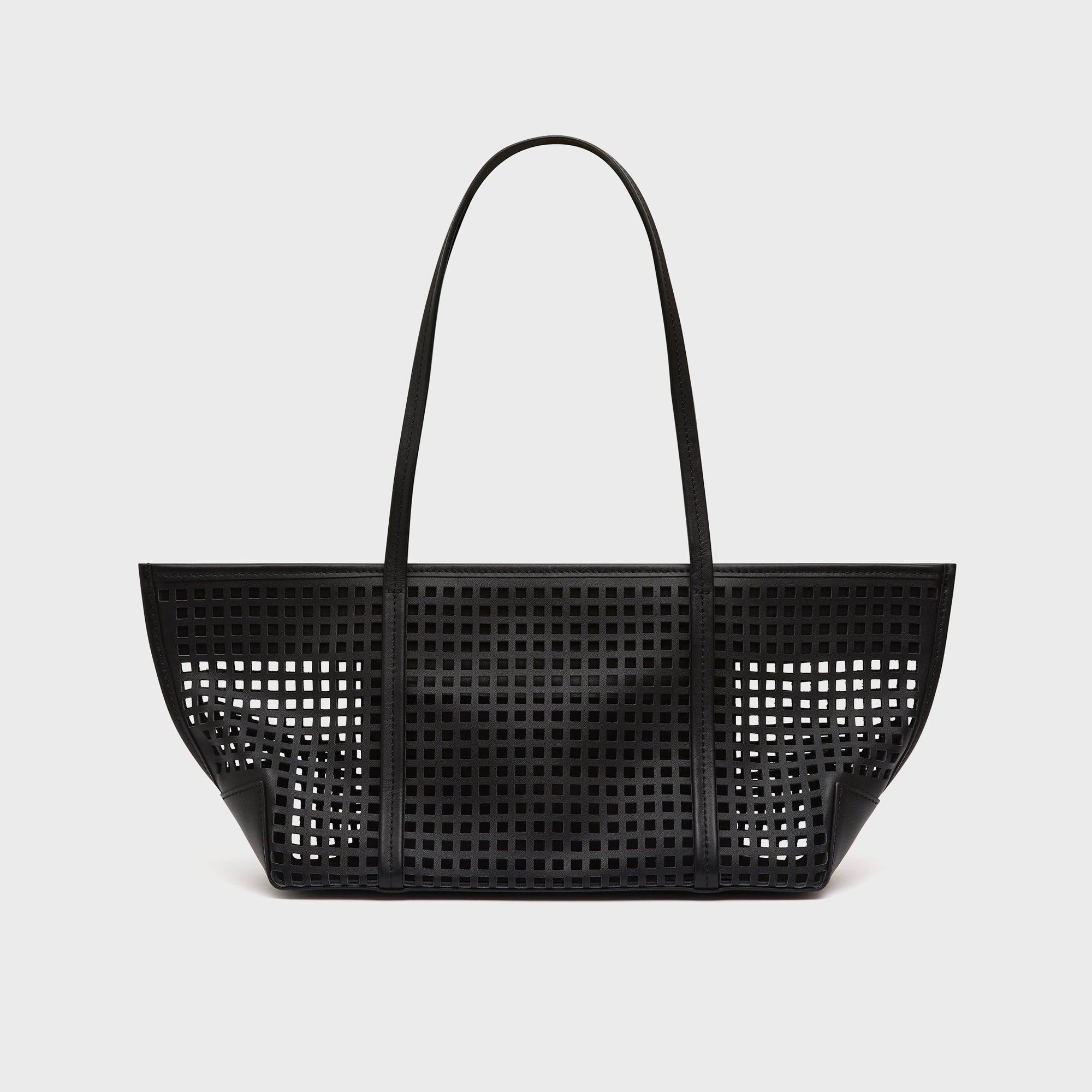 St. Agni Perforated Slim Bateau Tote Bag - Black
