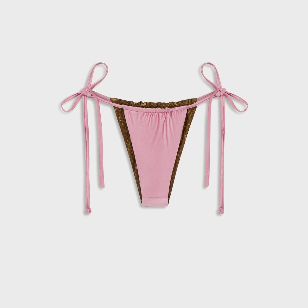 Frankies Bikinis Tia Reversible Satin Bikini Bottom - Vintage Cheetah