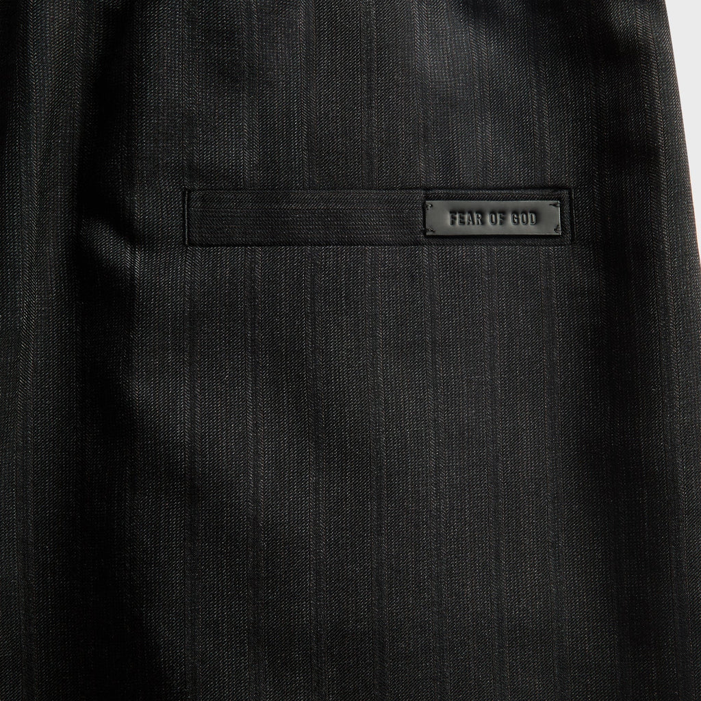 Fear of God Striped Wool Baggy Short - Black