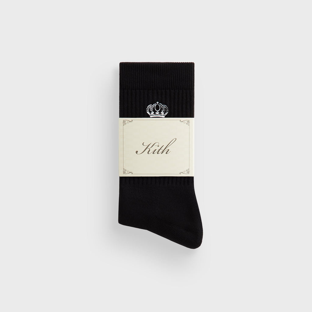 Kith Insignia Cotton Mid Crew Socks - Black