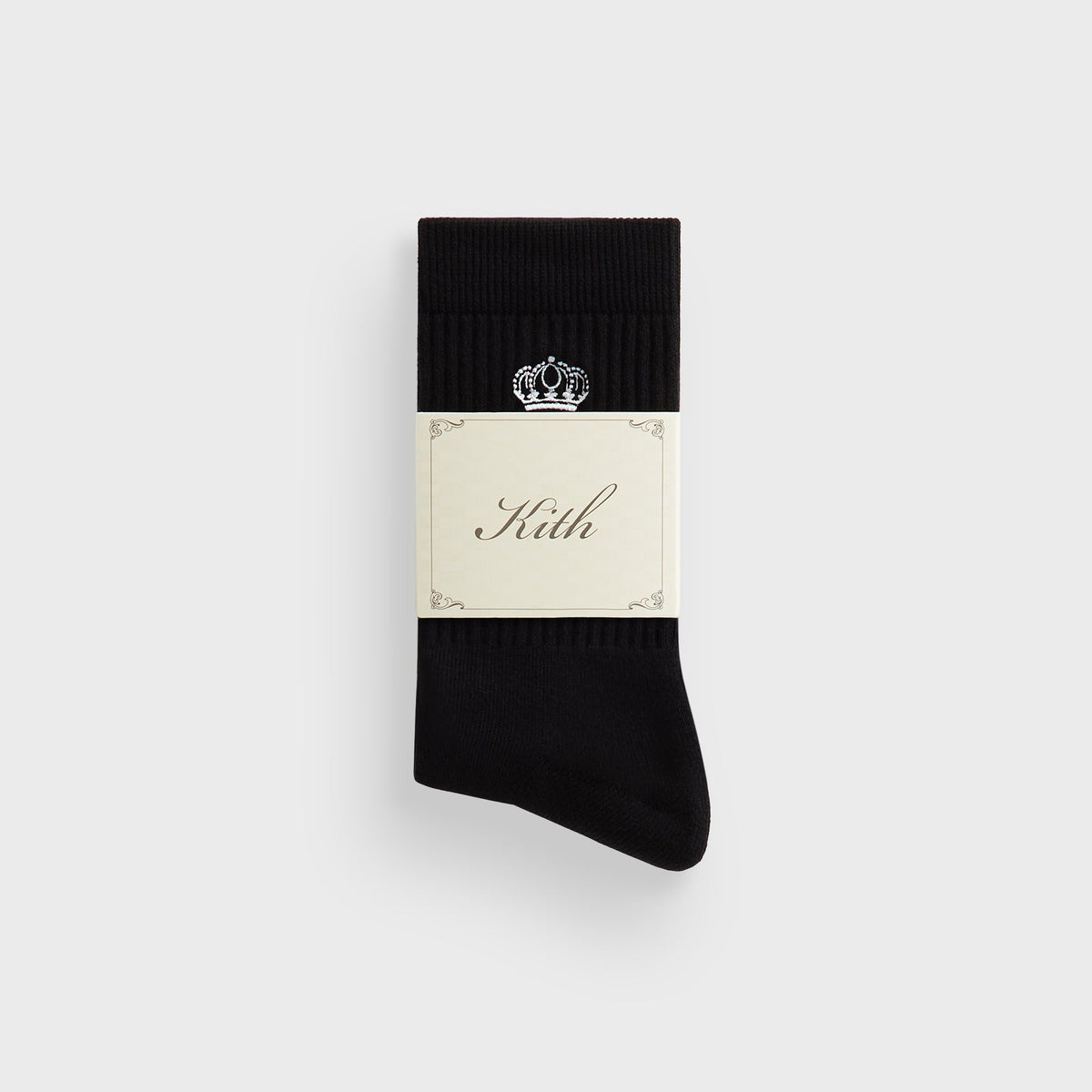 Kith Insignia Cotton Mid Crew Socks - Black