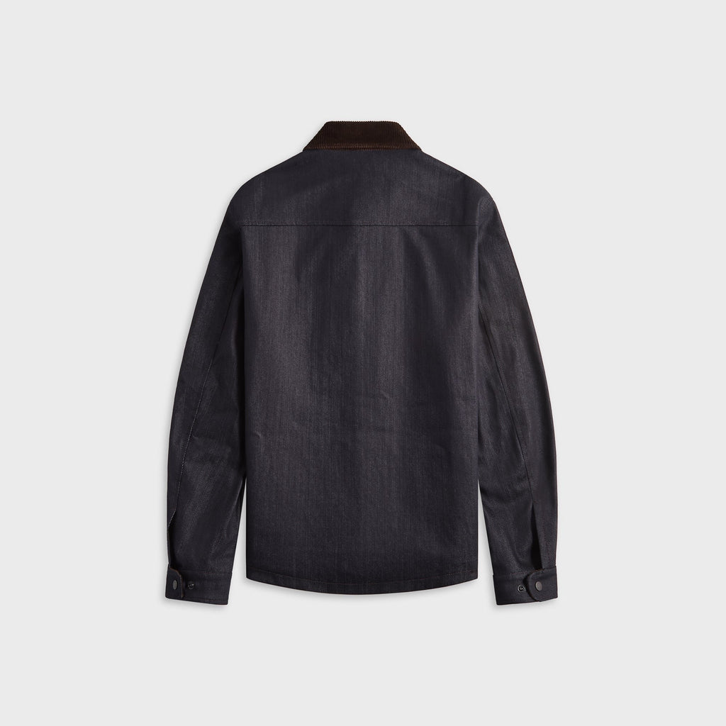 Moncler Denim Corduroy-Timmed Shirt Jacket - Dark blue