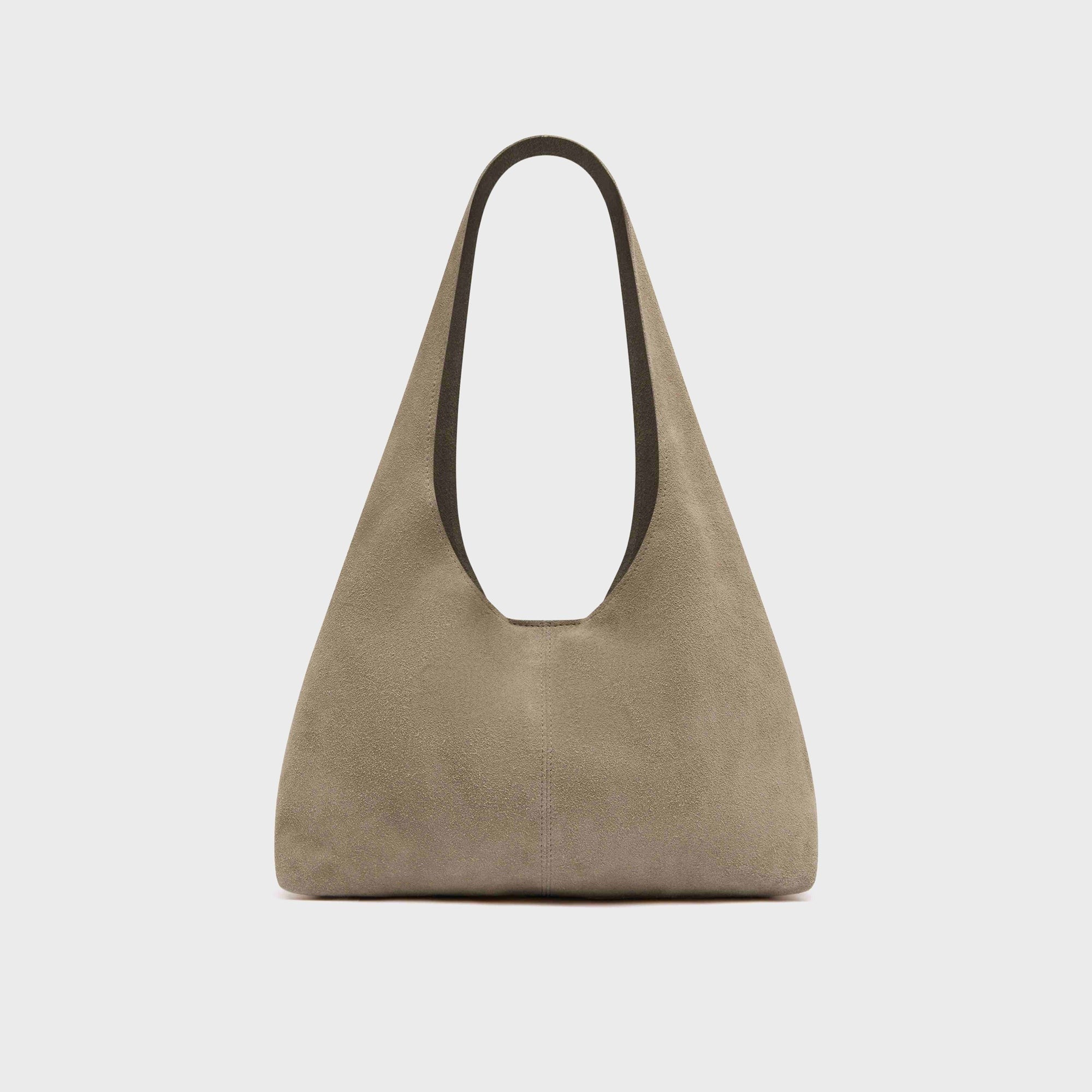 St. Agni Suede Soft Bag - Pebble