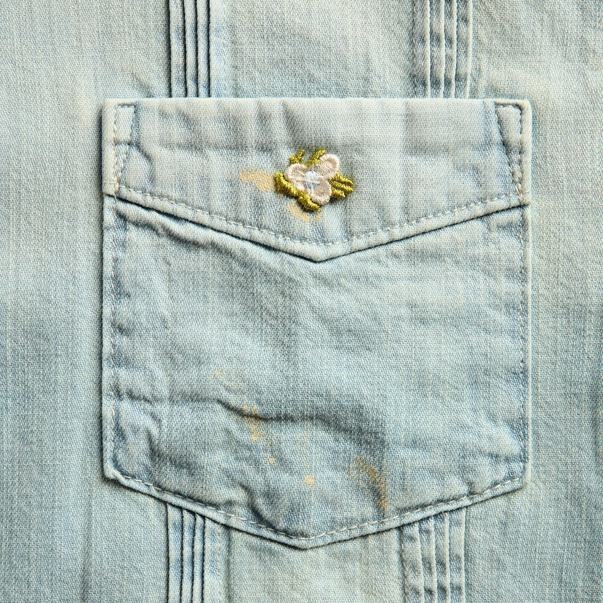 Coût De La Liberté Cedro Rigid Preshunk Denim Pleated Pocket Shirt - Buena Vista