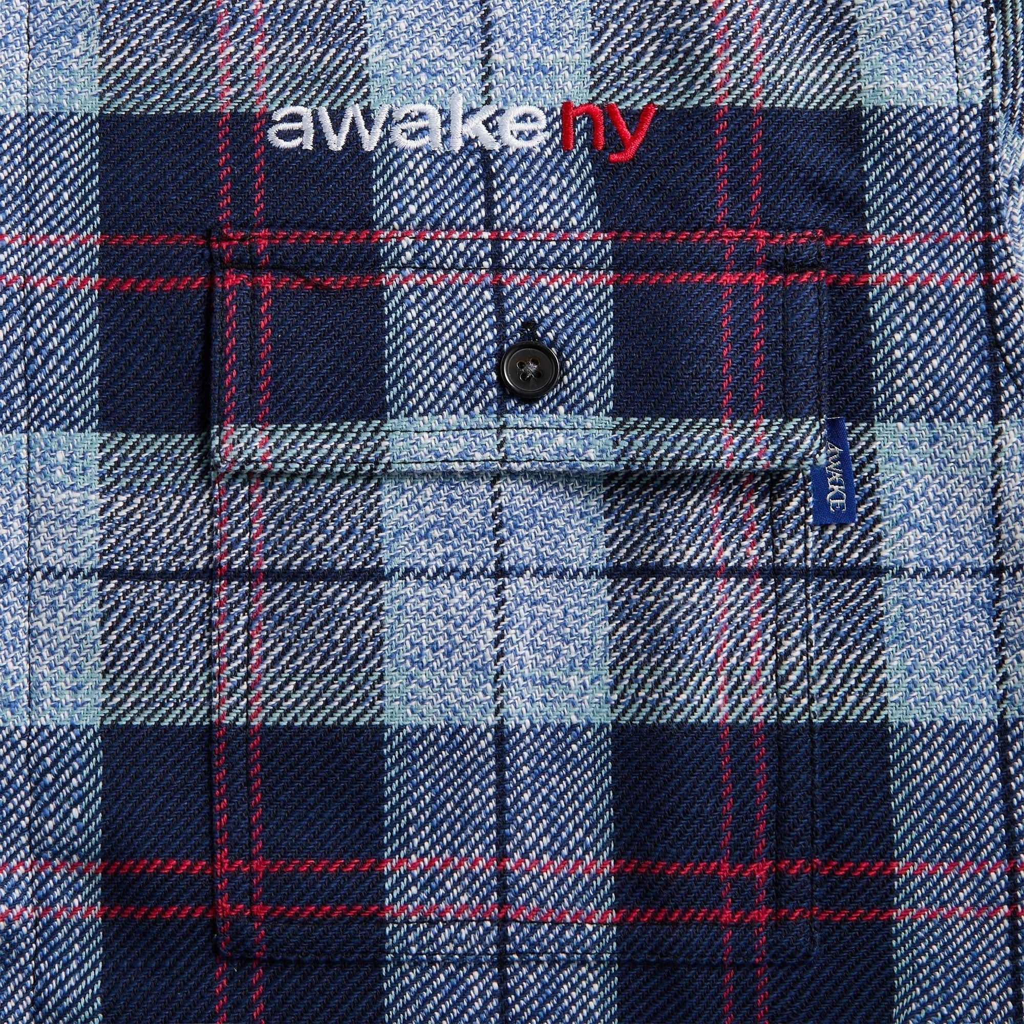 Awake NY Flannel Zip Shirt - Blue