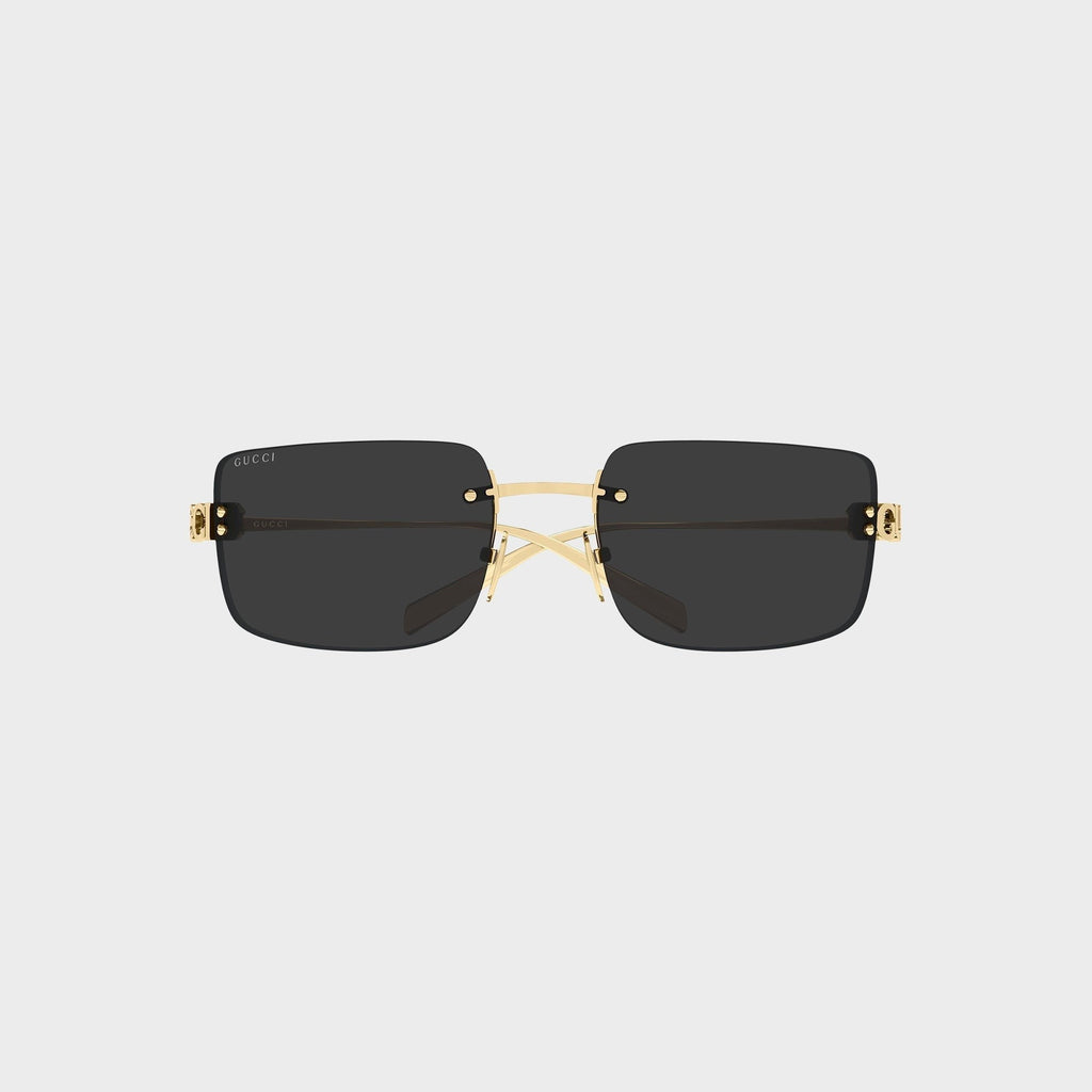 Gucci GG2038S Woman Rectangle Sunglasses - Gold / Grey