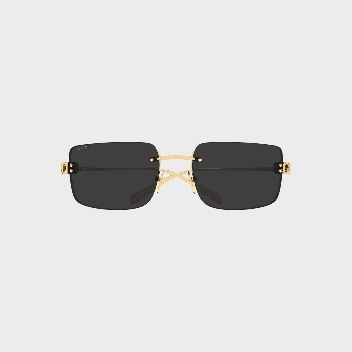 Gucci GG2038S Woman Rectangle Sunglasses - Gold / Grey