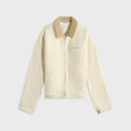 Auralee Homespun Tweed Zip Blouson - Ivory White