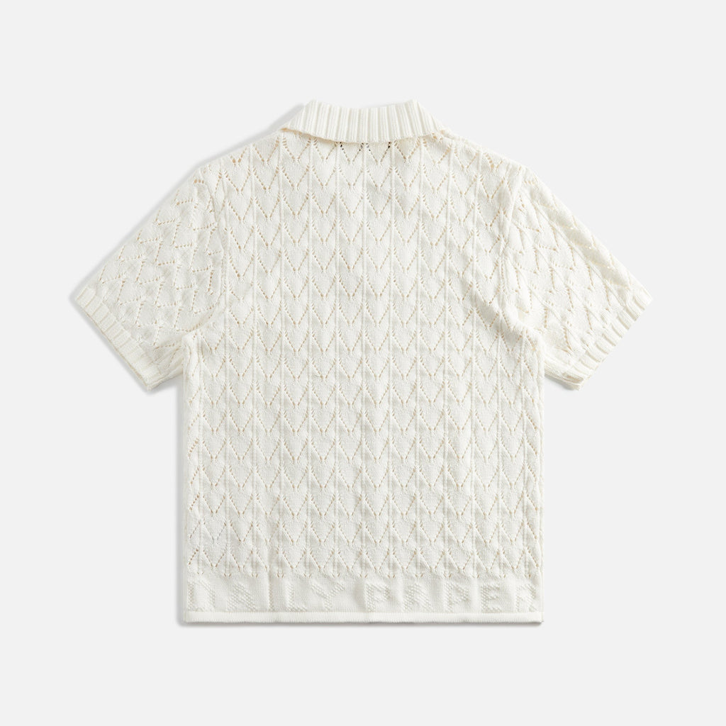 Daily Paper Yinka Relaxed Knit Polo - White