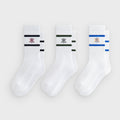 Kith 3-Pack K Crest Striped Cotton Crew Socks - White