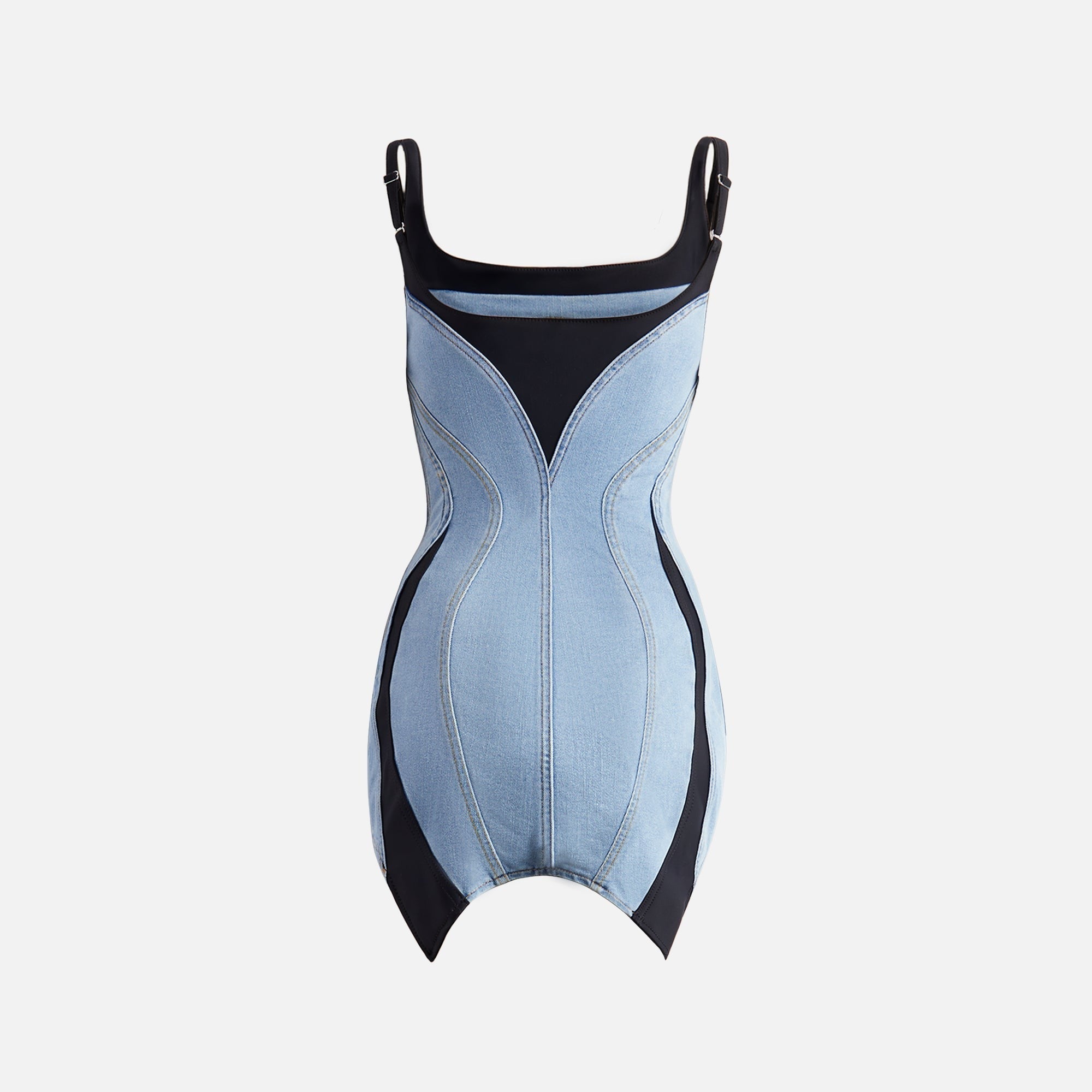 Mugler Denim Mini Dress - Light Blue