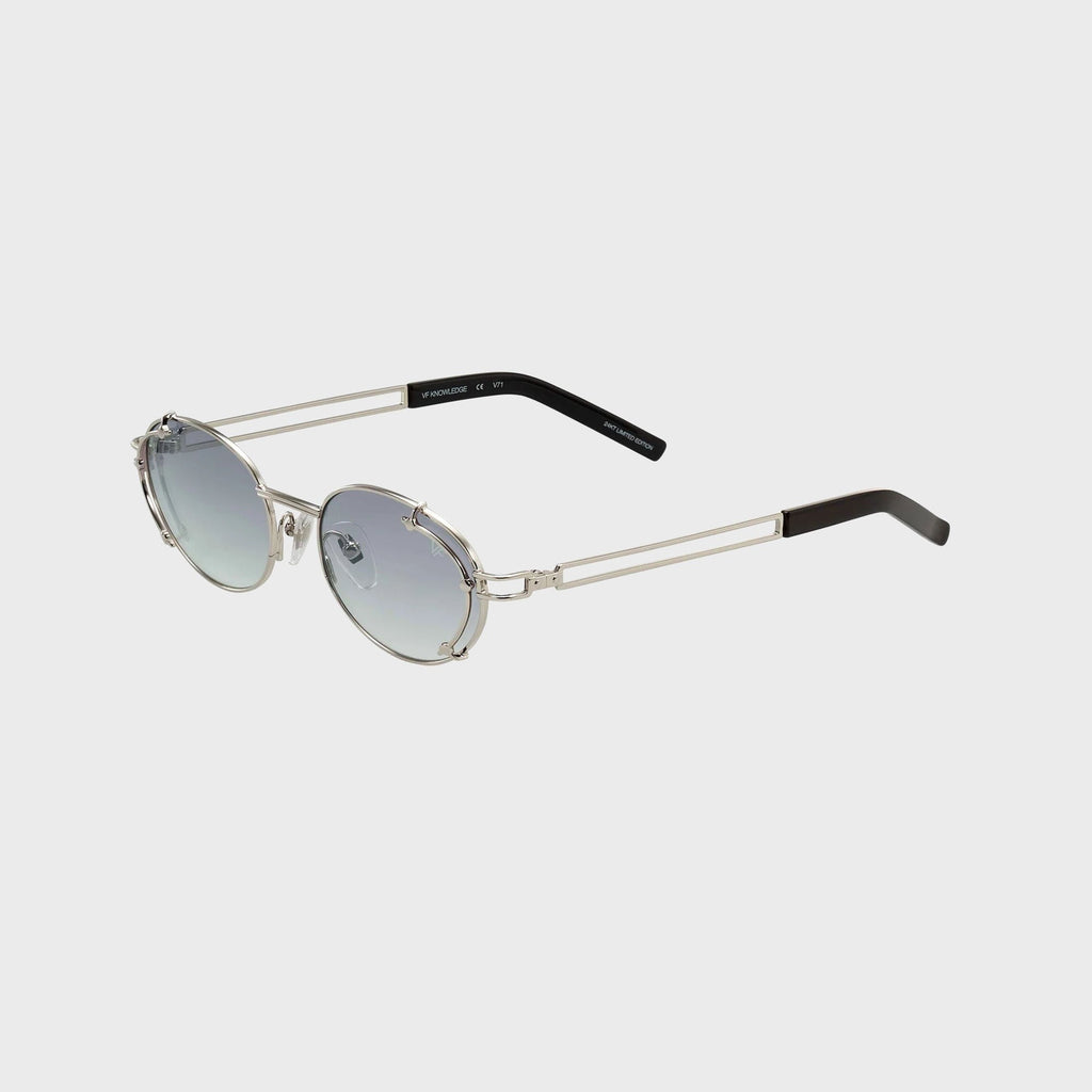 Vintage Frames Knowledge 24KT White Gold Sunglasses - Charcoal Gradient