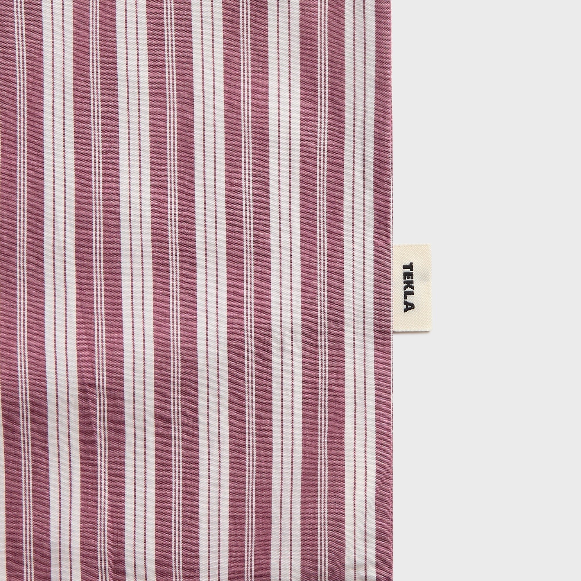 Tekla Poplin Long-Sleeved Pyjama Shirt - Pink / White