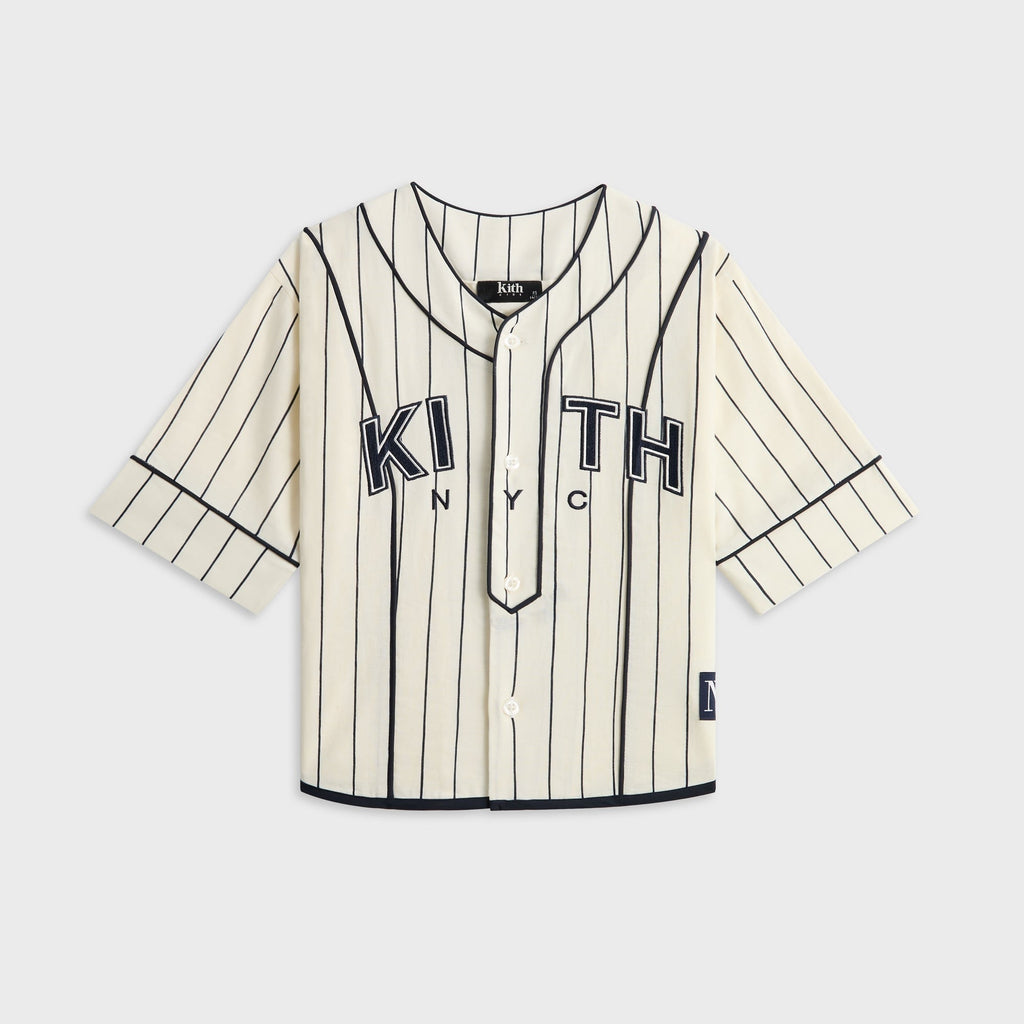 Kith Kids Pinstripe Baseball Shirt - Silk