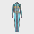 Jean Paul Gaultier Re-Edition Printed Midi Dress - Blue Multi