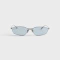 Balenciaga BB0412S Metal Sunglasses - Ruthenium / Light Blue