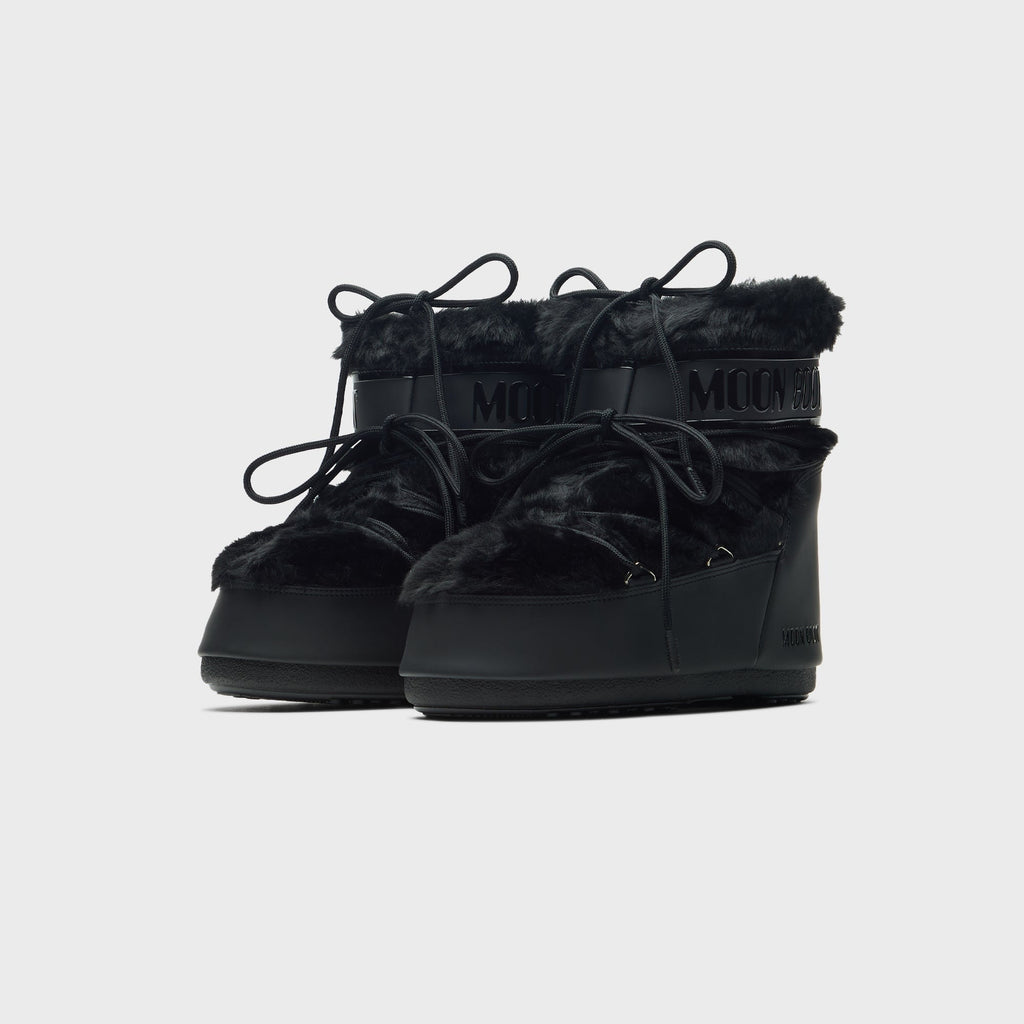 Moon Boot WMNS Icon Low Faux Fur Boots - Black