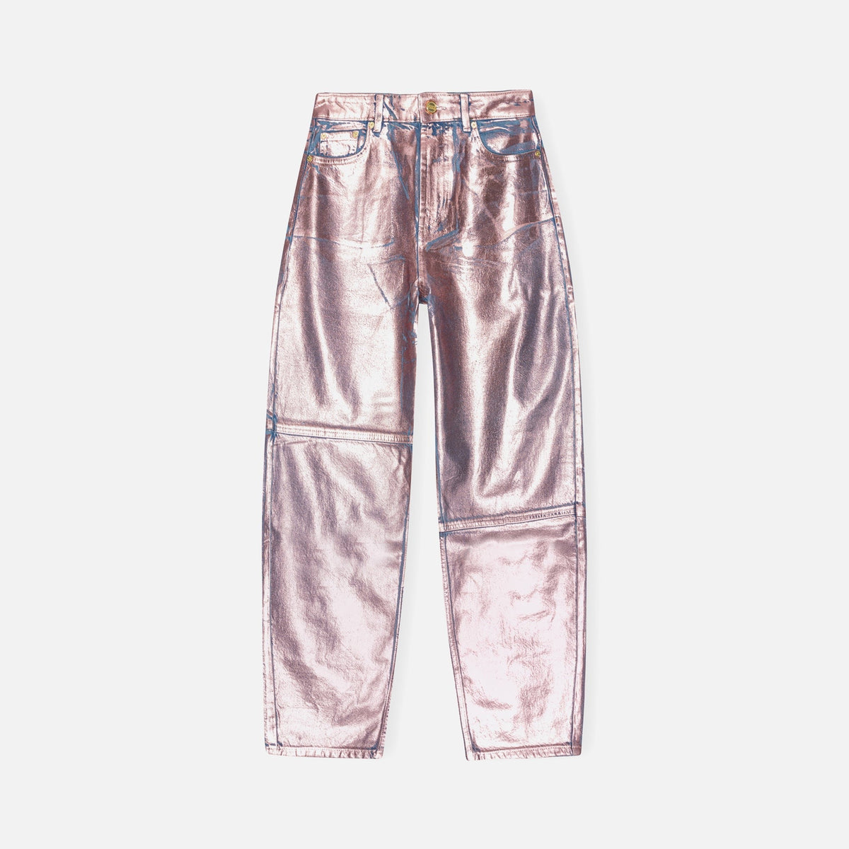 Ganni Foil Denim Stary Pant - Lilac Sachet