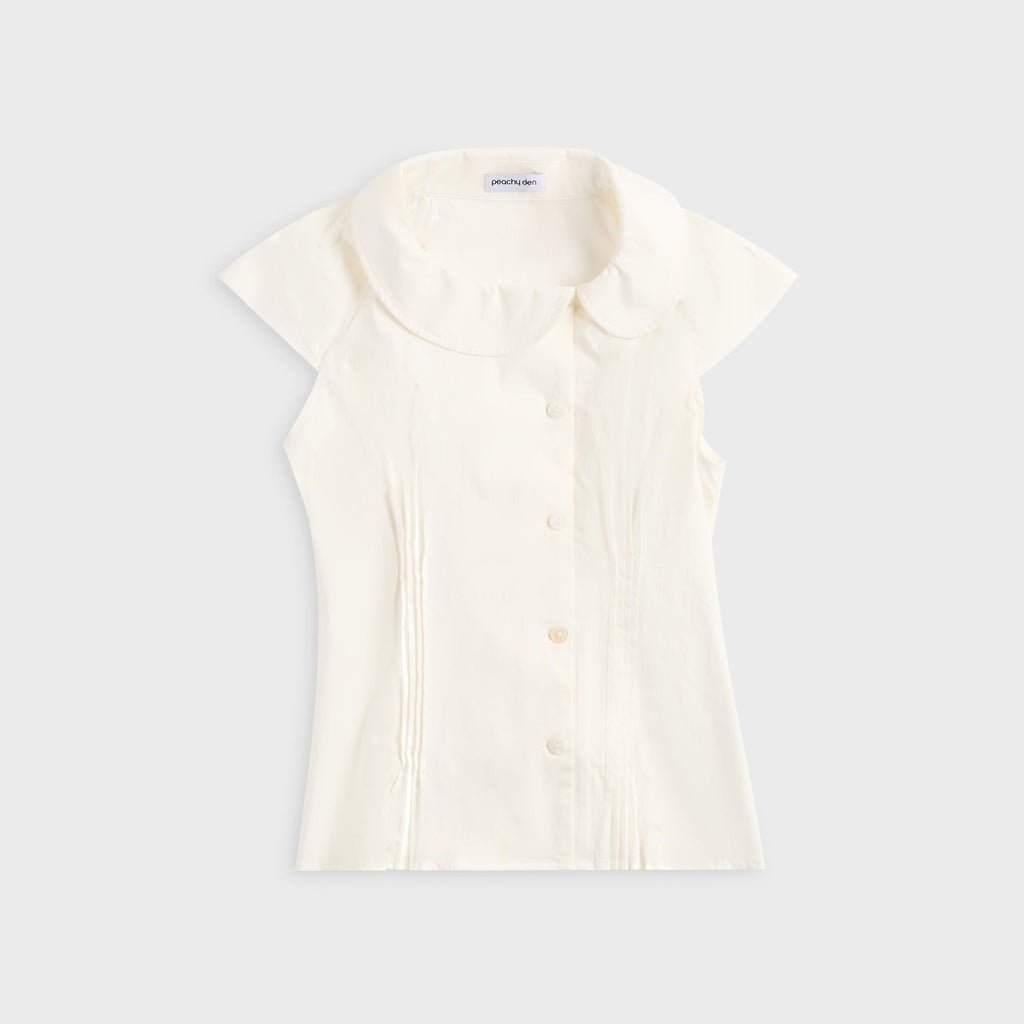Peachy Den Missy Asymmetric Blouse - Porcelain