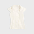 Peachy Den Missy Asymmetric Blouse - Porcelain