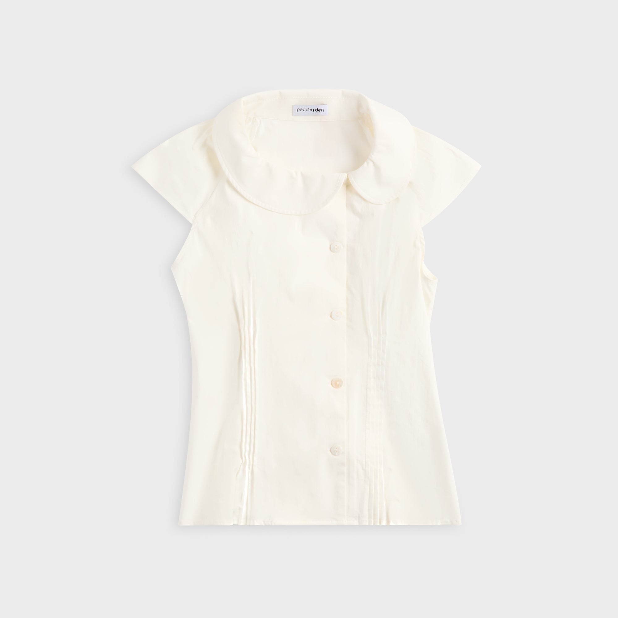 Peachy Den Missy Asymmetric Blouse - Porcelain