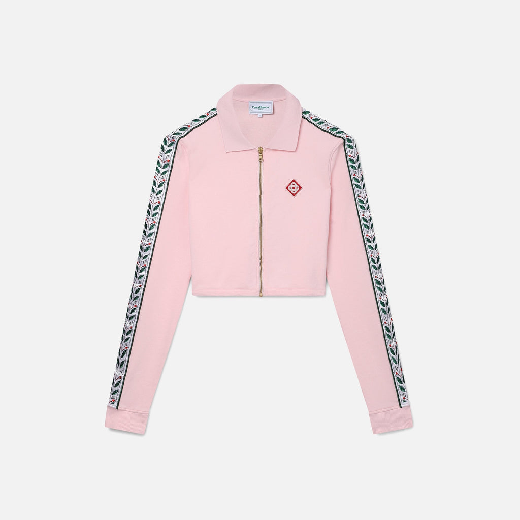 Casablanca Cropped Motosport Track Jacket - Pink