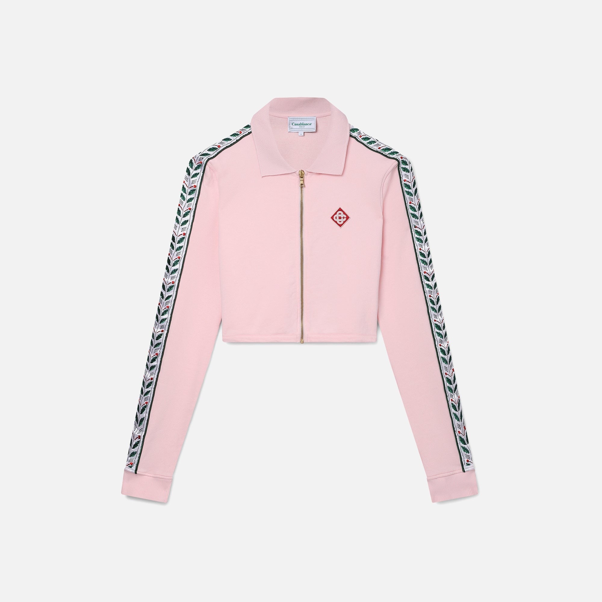 Casablanca Cropped Motosport Track Jacket - Pink