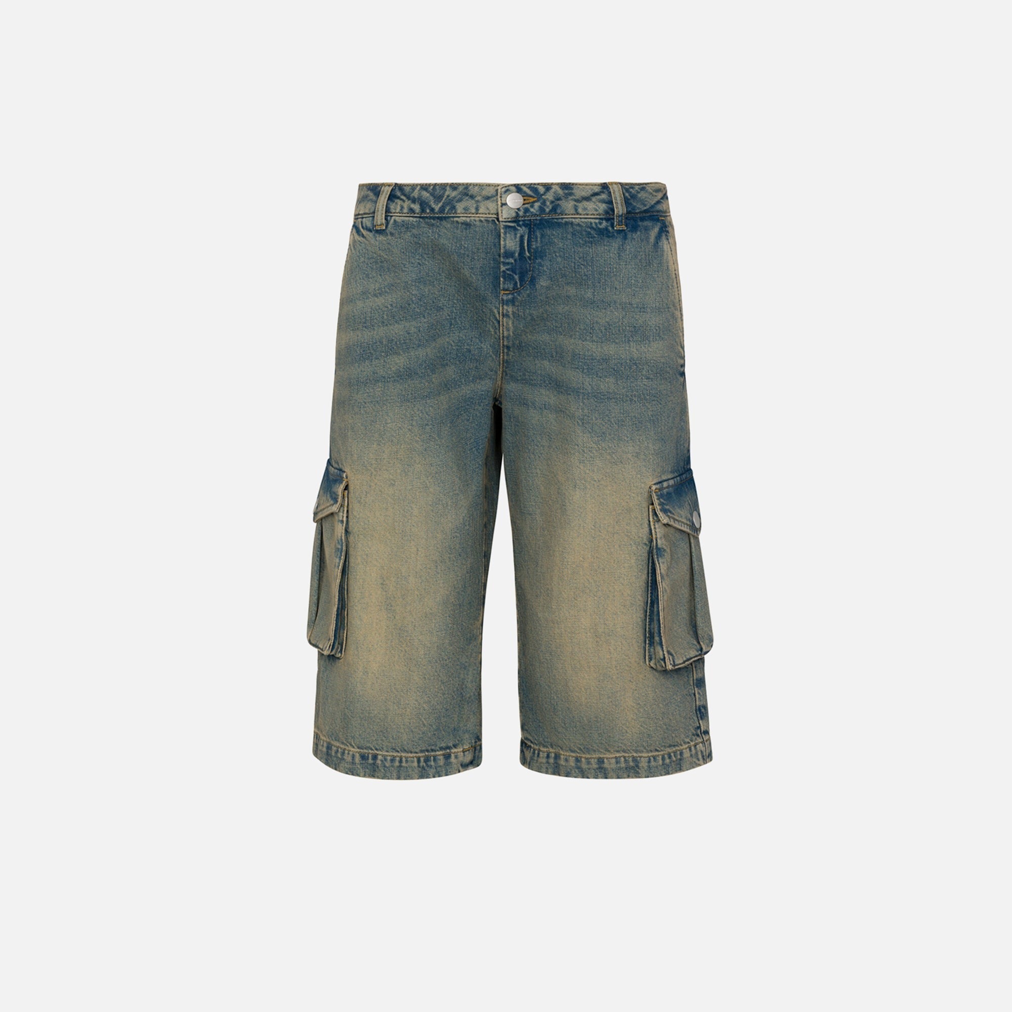 Miaou Dune Short - Green Acid Denim
