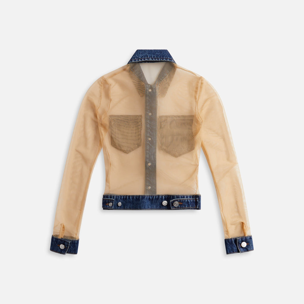 Coperni Tulle Illusion Denim Top - Blue