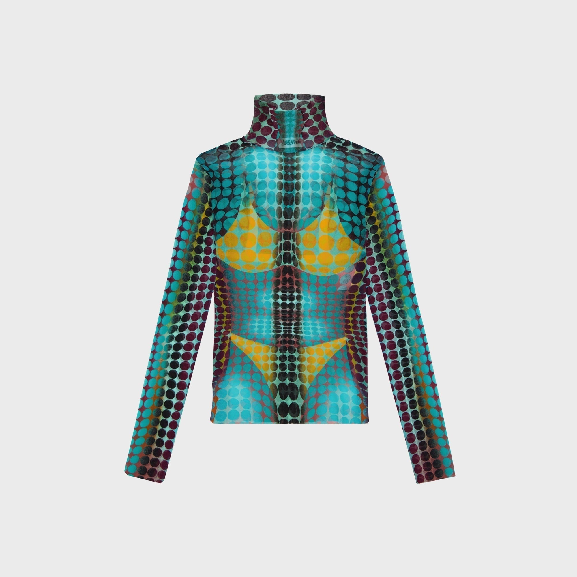 Jean Paul Gaultier Re-Edition Top High Neck Top - Blue Multi