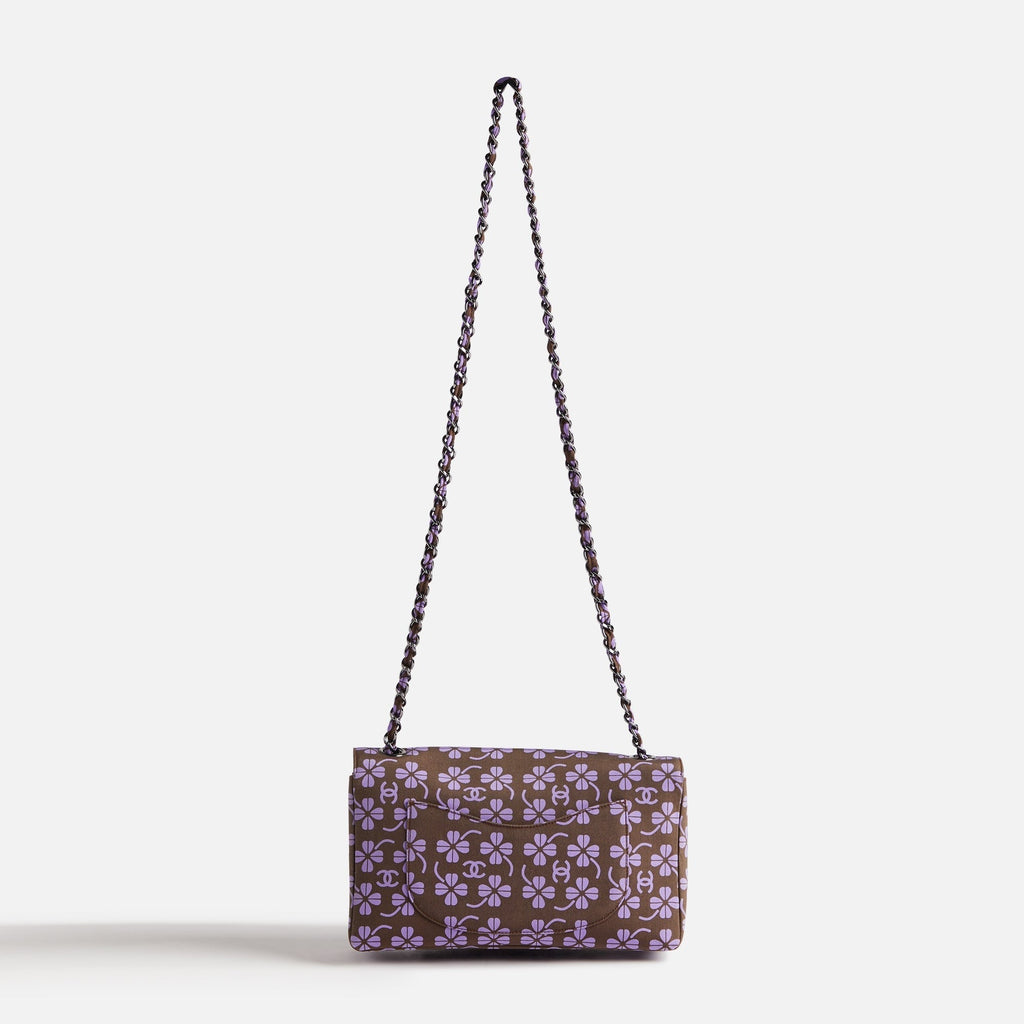 WGACA Chanel Nylon Clover Bag - Brown / Purple