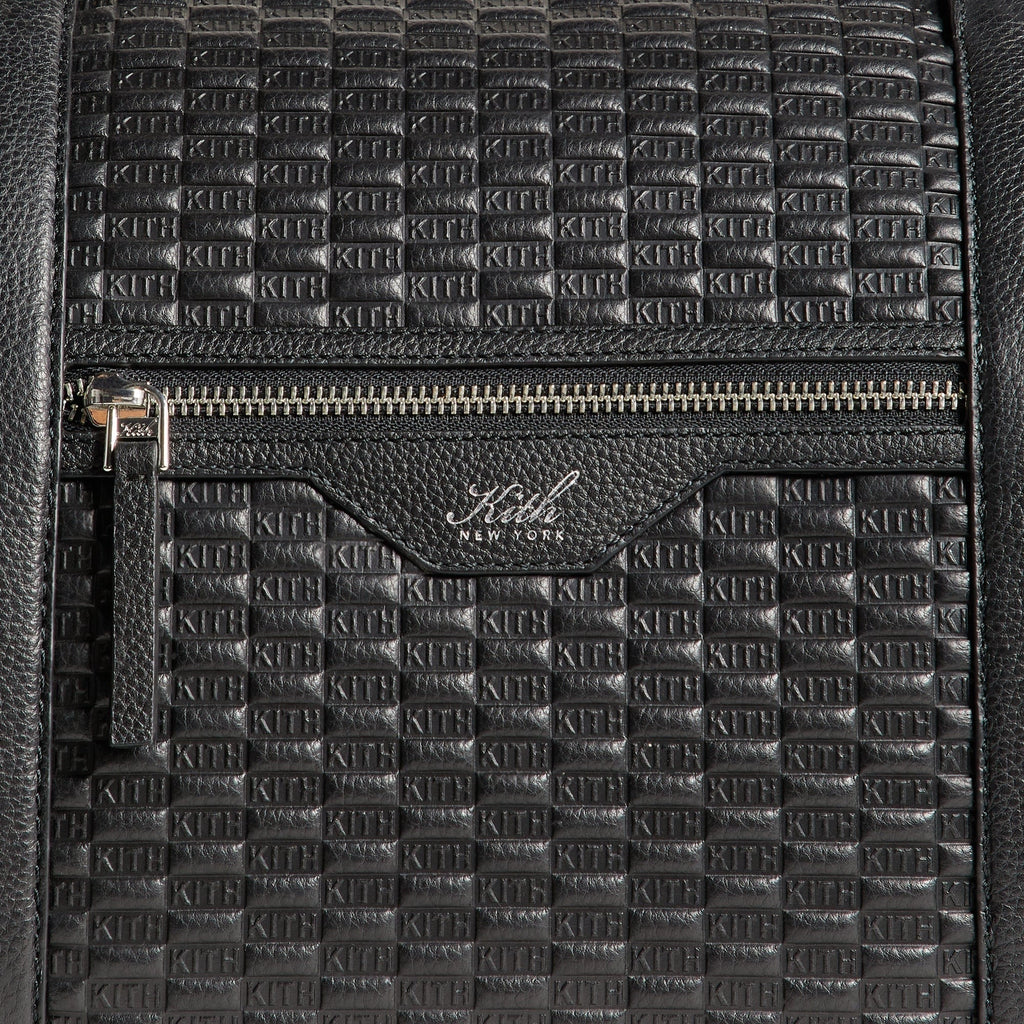 Kith Monogram Tumbled Leather Traveler K55 Duffle Bag - Black