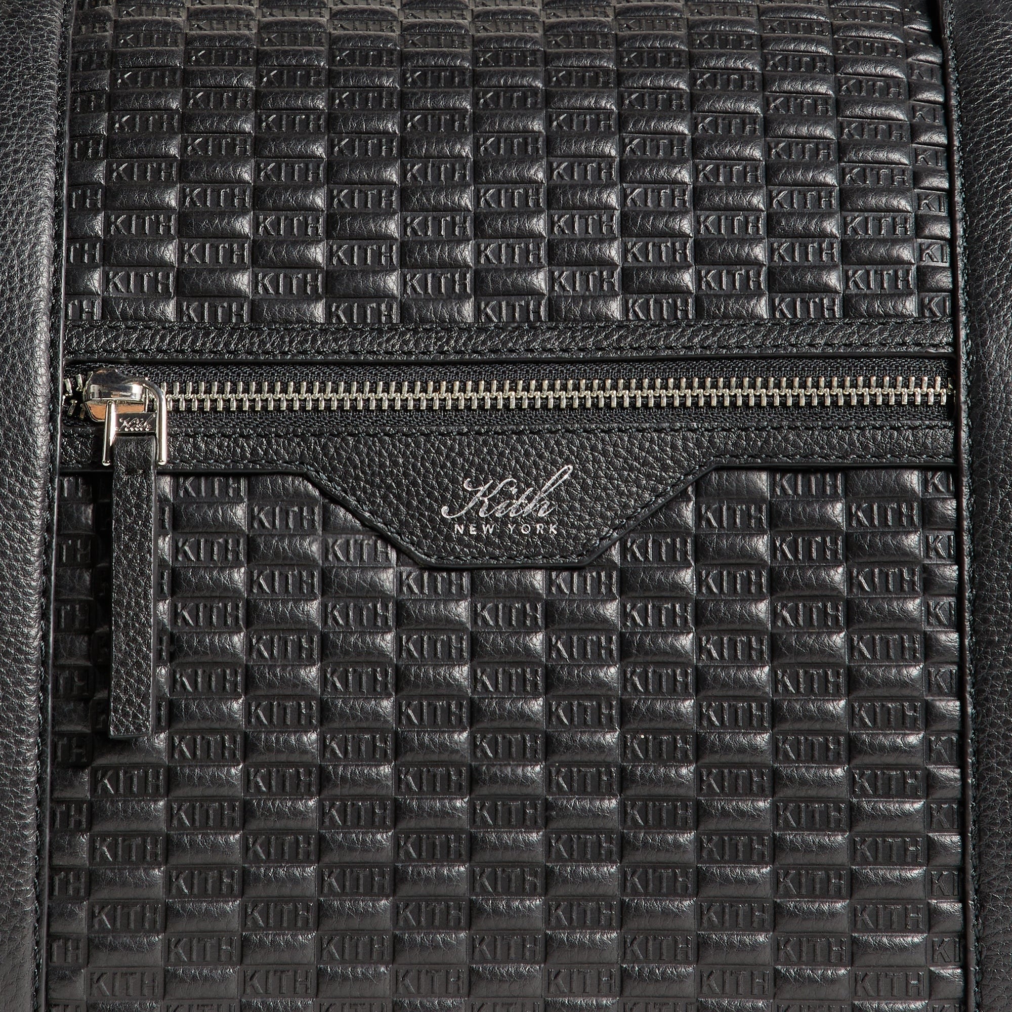 Kith Monogram Tumbled Leather Traveler K55 Duffle Bag - Black