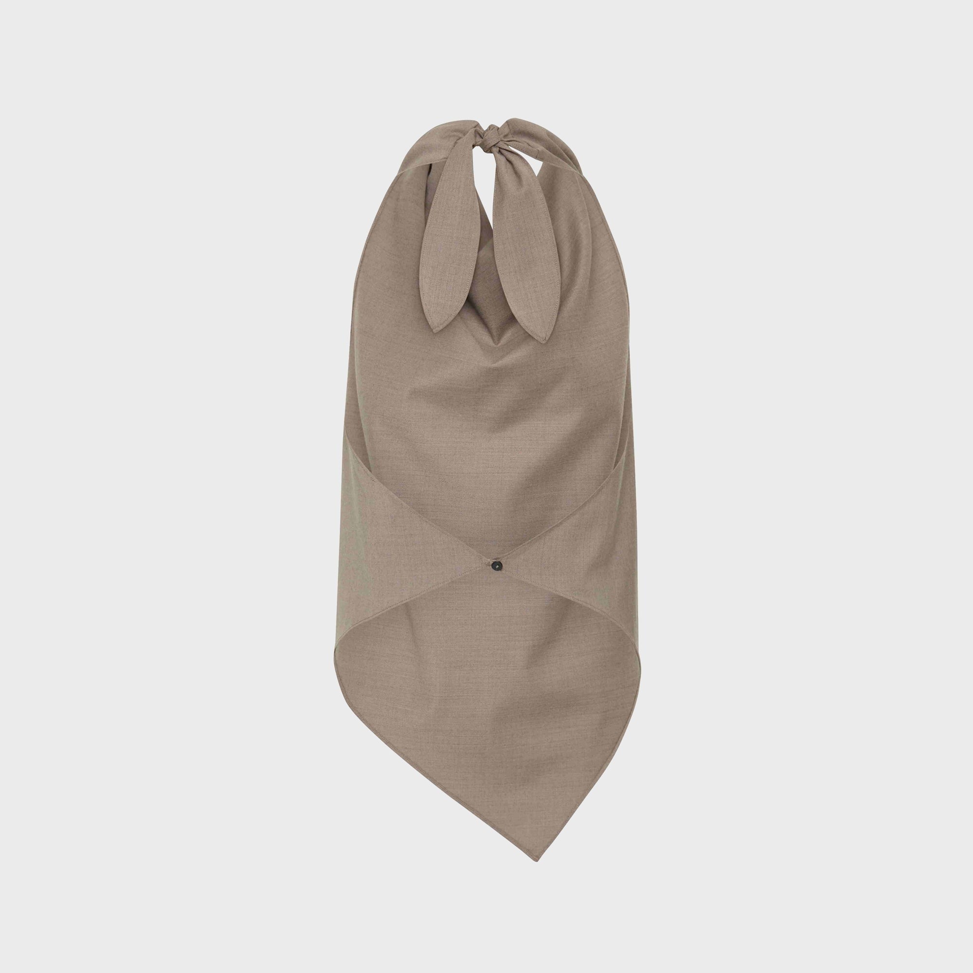St. Agni Wool Cowl Backless Top - Light Taupe