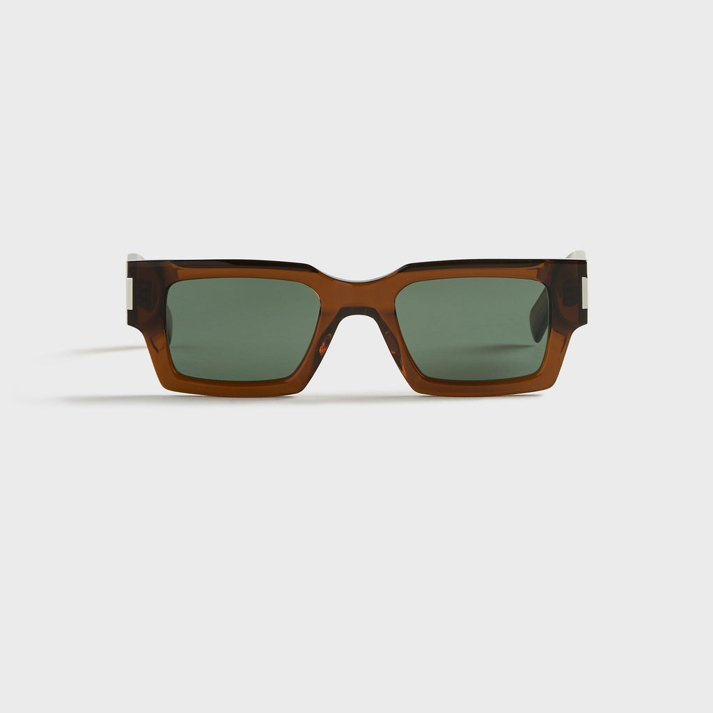 Saint Laurent SL 572 Resin Sunglasses - Brown / Green