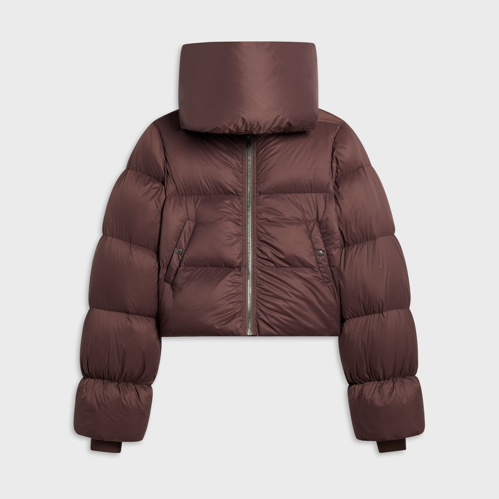 Rick Owens Burgundy Tower Funnel Neck Down Jacket - Grape