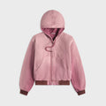 Auralee Product Dyed Organic Cotton Duck Short Zip Parka - Faded Burgundy