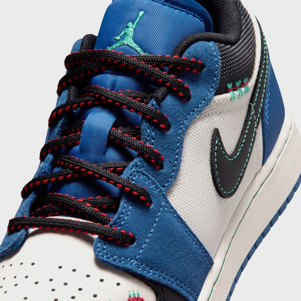 Jordan GS Jordan 1 Low Alt SE - True Blue / University Red / Kinetic Green / Black