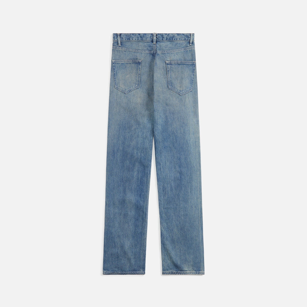 Auralee Selvedge Faded Light Denim Pants - Light Indigo