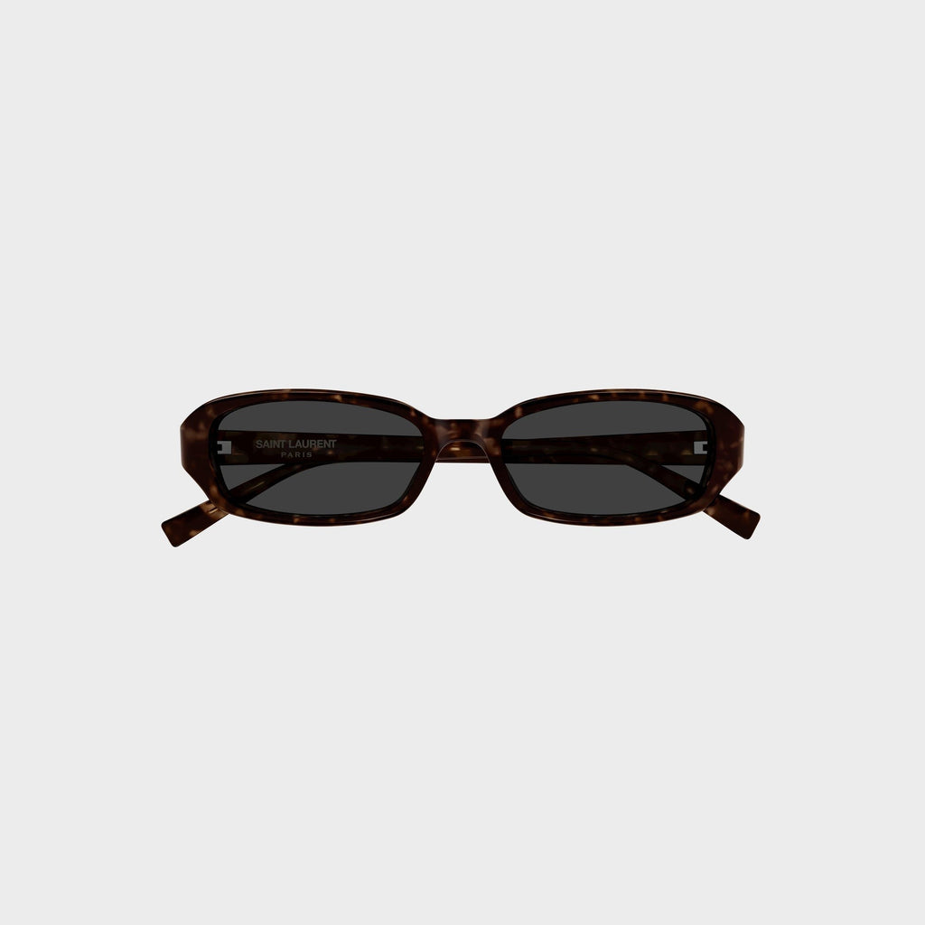 Saint Laurent Tortoiseshell Oval Sunglasses - Havana / Grey