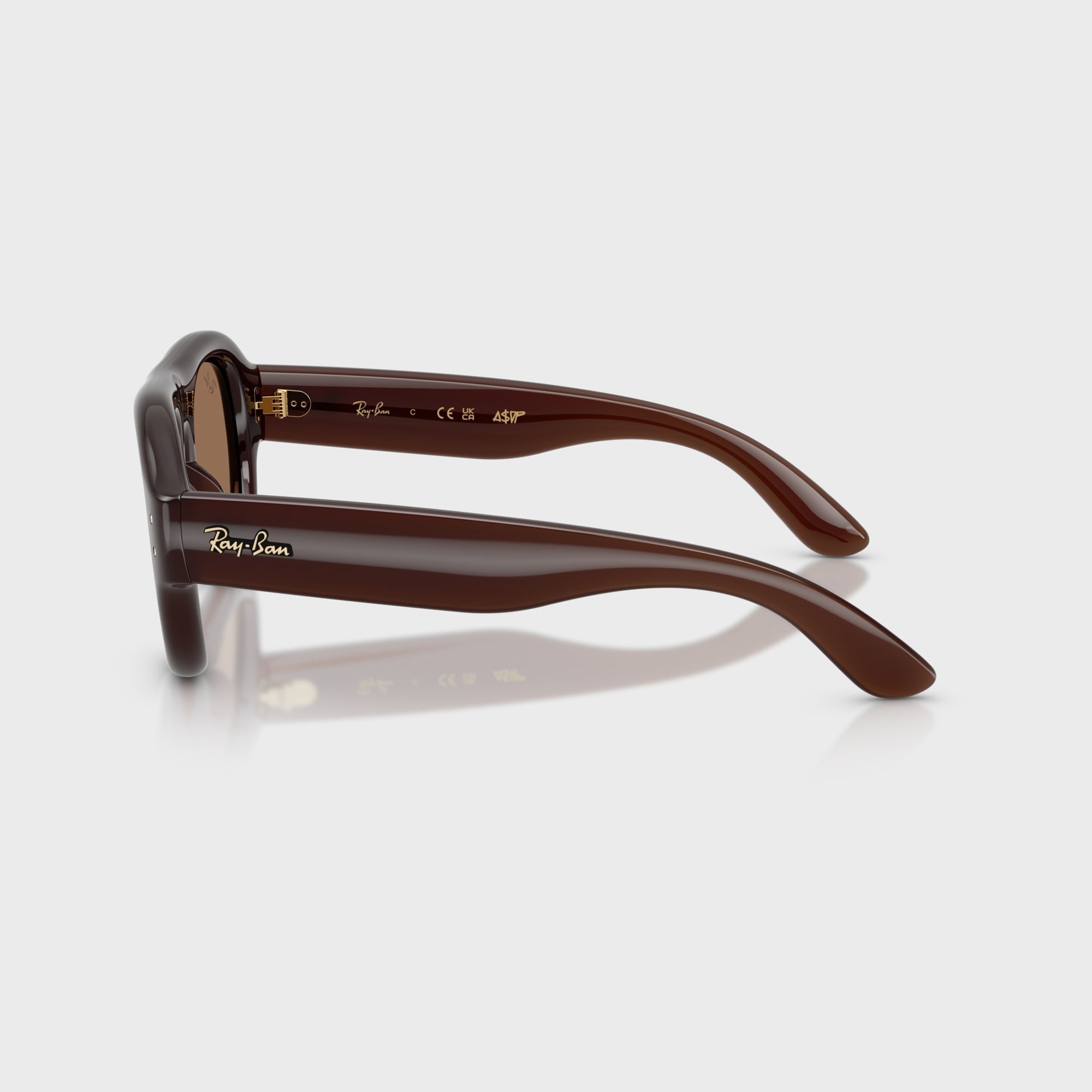 Ray-Ban x A$AP Rocky Aviator Puffer Sunglasses - Transparent Brown Frame / Brown Lens