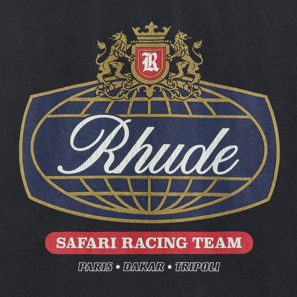 Rhude Safari Crest Long Sleeve Tee - Vintage Black / Blue / Red