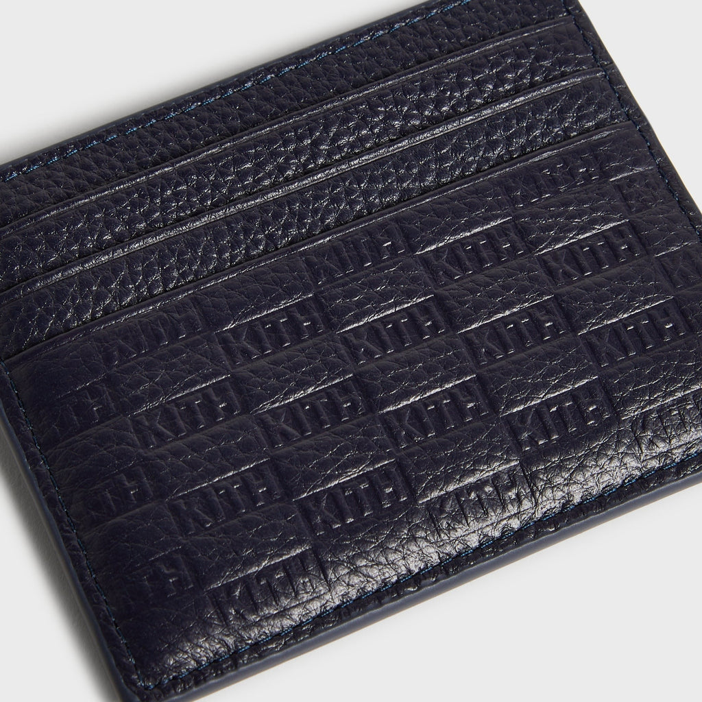 Kith Monogram Tumbled Leather Card Holder - Ink