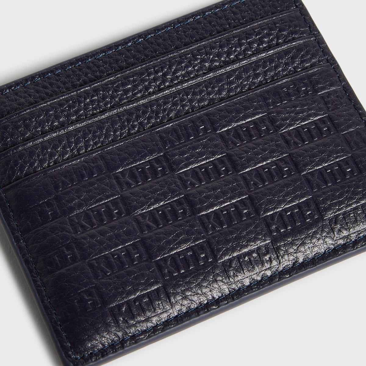 Kith Monogram Tumbled Leather Card Holder - Ink