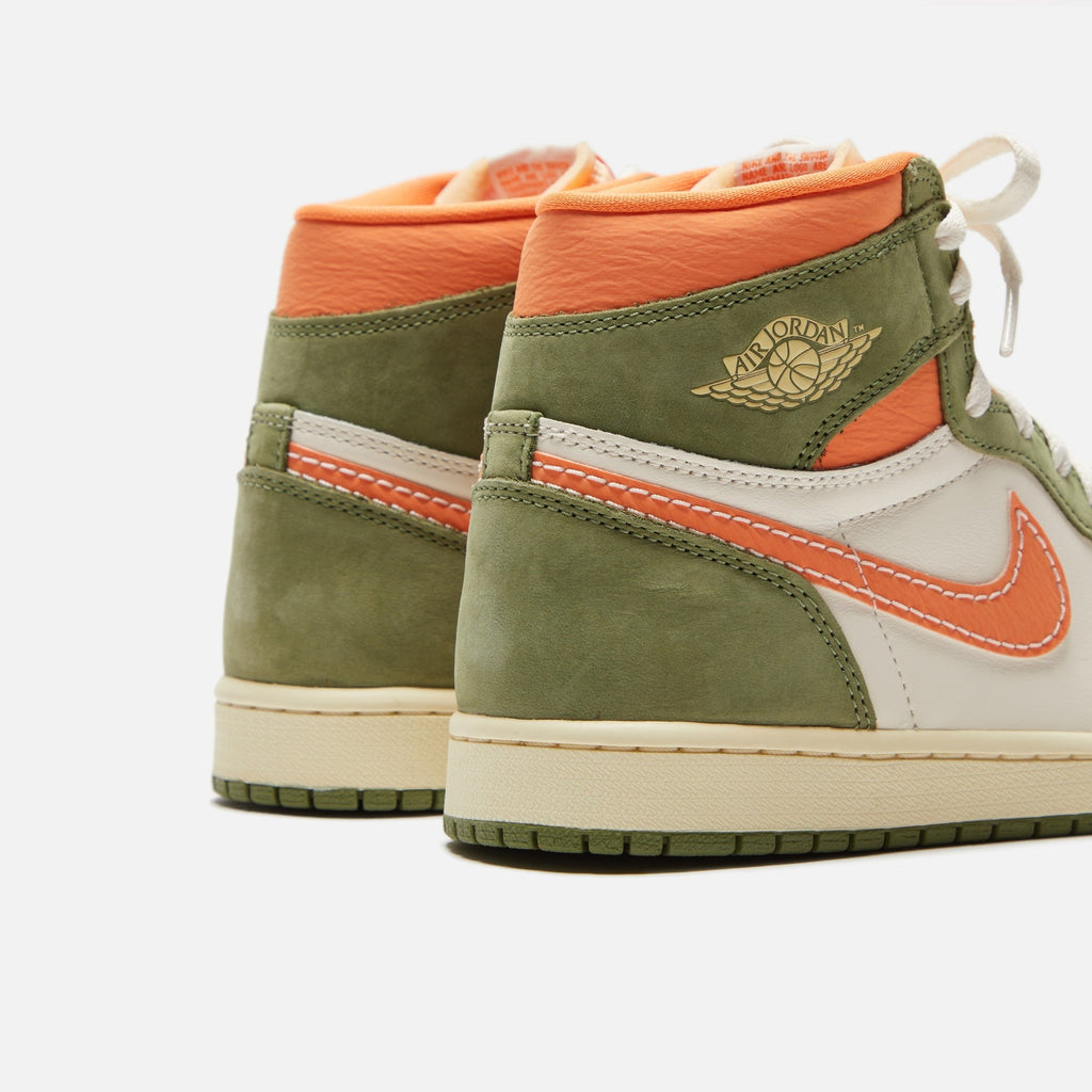Nike Air Jordan 1 Retro High OG Craft - Celadon / Sky J Light Olive / Bright Mandarin / Coconut Milk / Pale Ivory