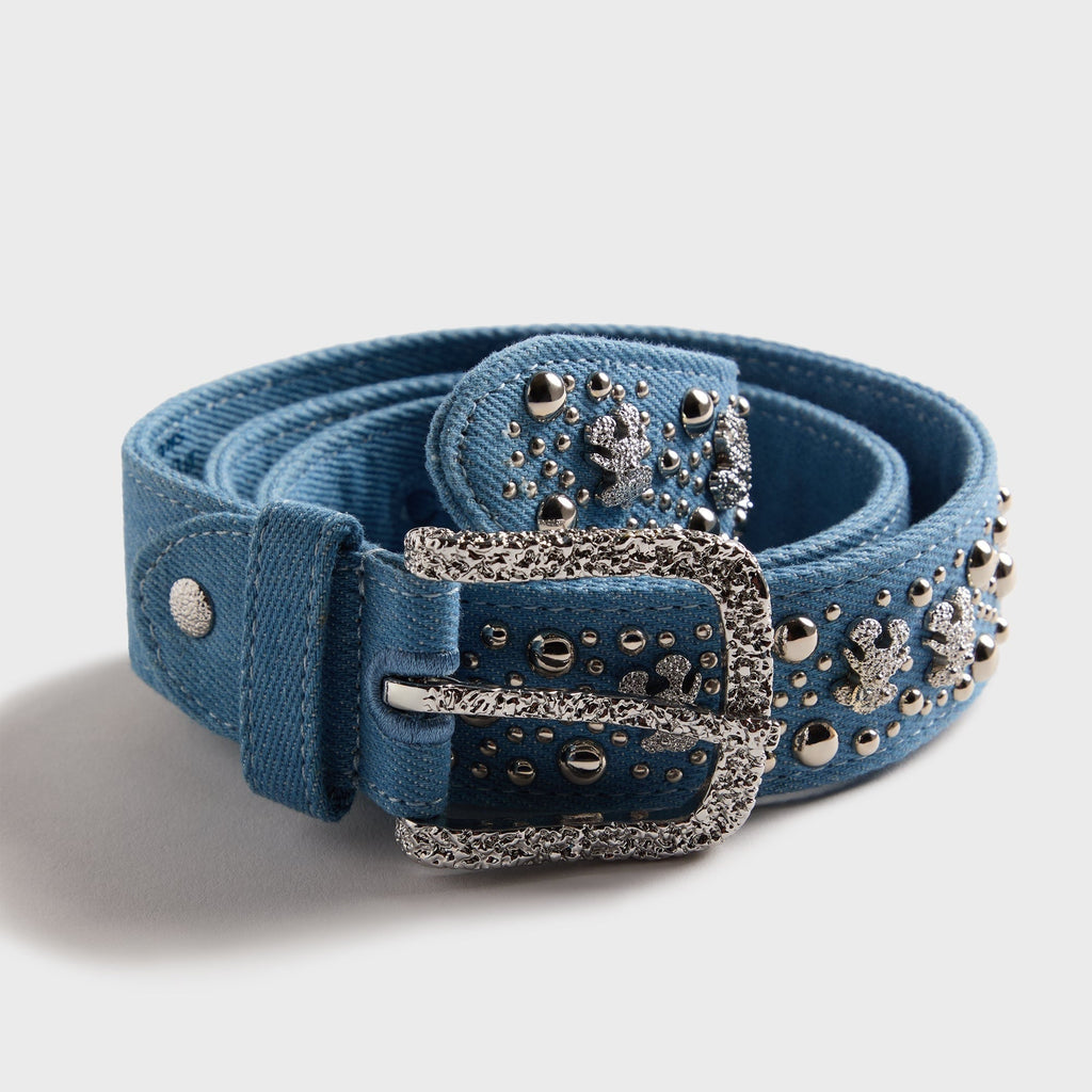 Veneda Carter Teddy Studded Belt - Light Wash