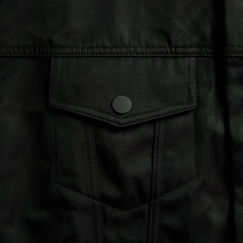 Essentials Textured Nylon Trucker Jacket - Vintage Black