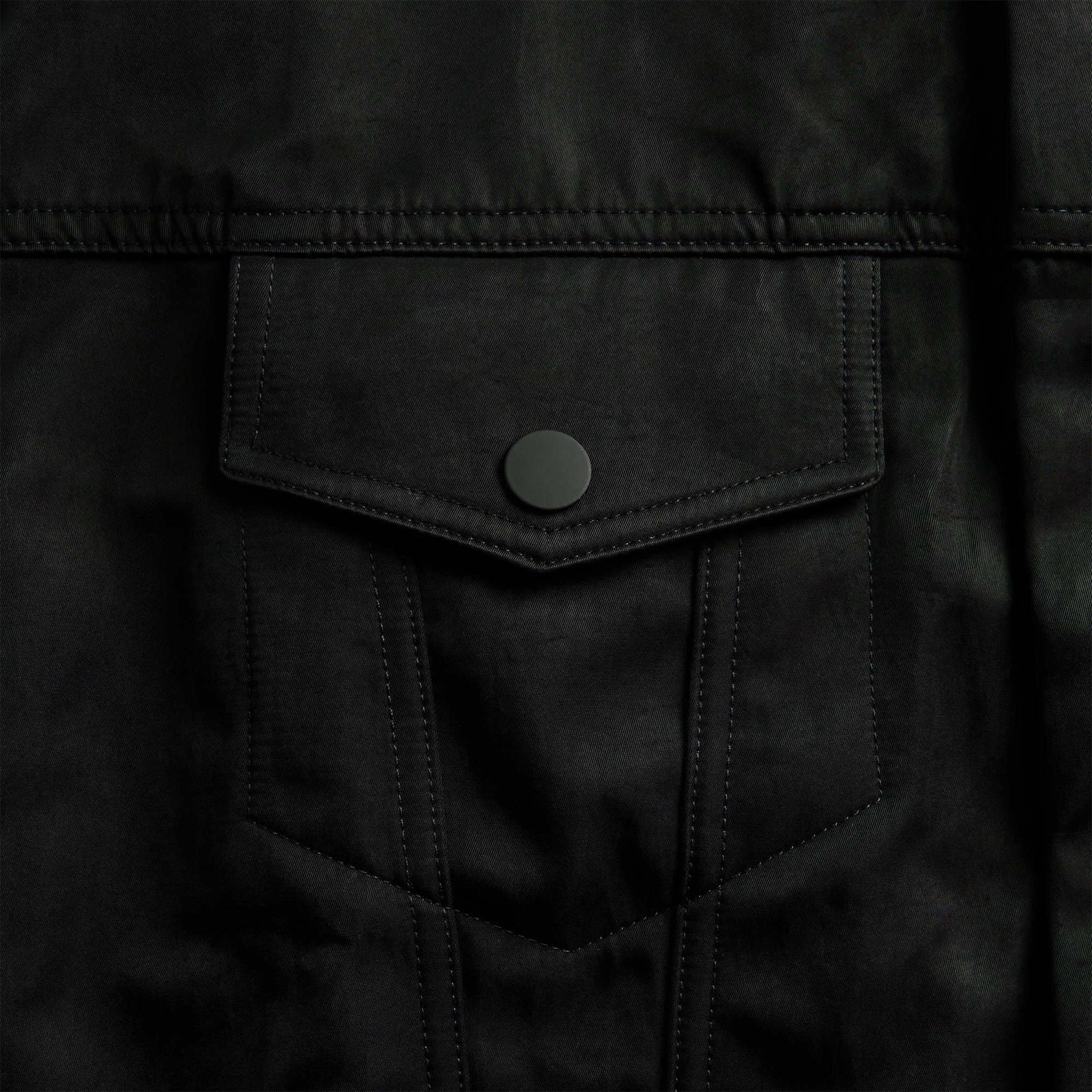 Essentials Textured Nylon Trucker Jacket - Vintage Black