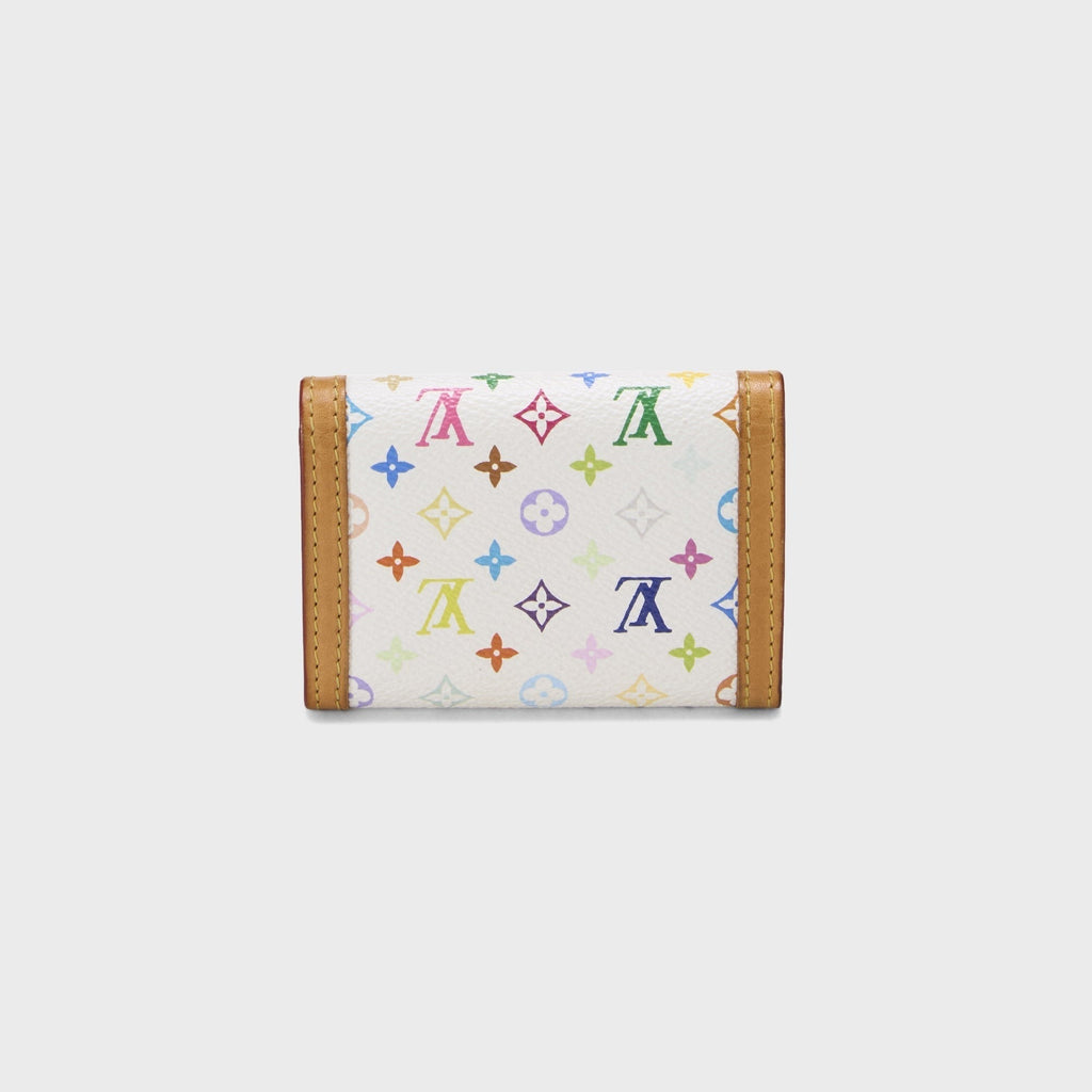 WGACA Louis Vuitton x Takashi Murakami Monogram Porte Monnaie Plat Coin Wallet- White / Multi