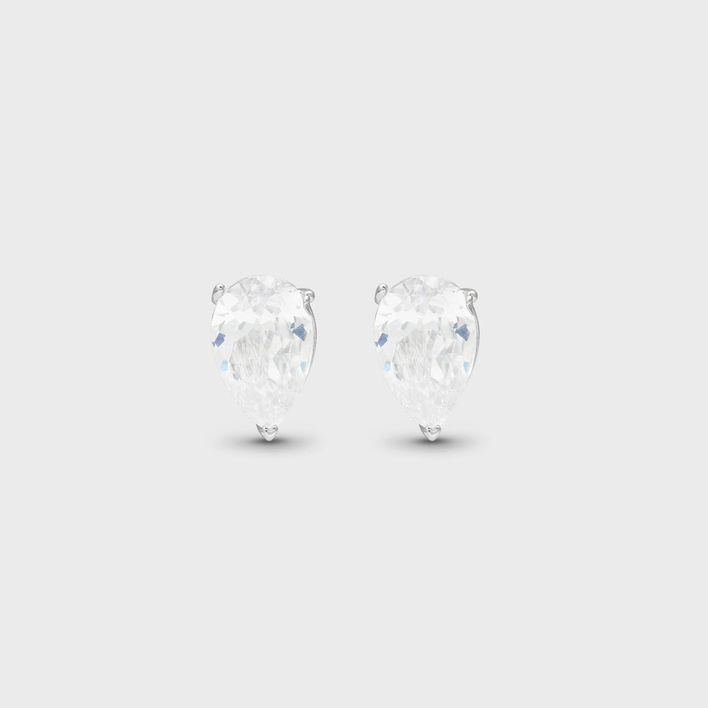 Crystal Haze Pear Shaped Studs - Clear